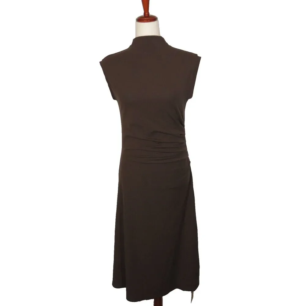 New With Tag OGL Chocolate Brown Sleeveless Midi Dress - Picture 13 of 14